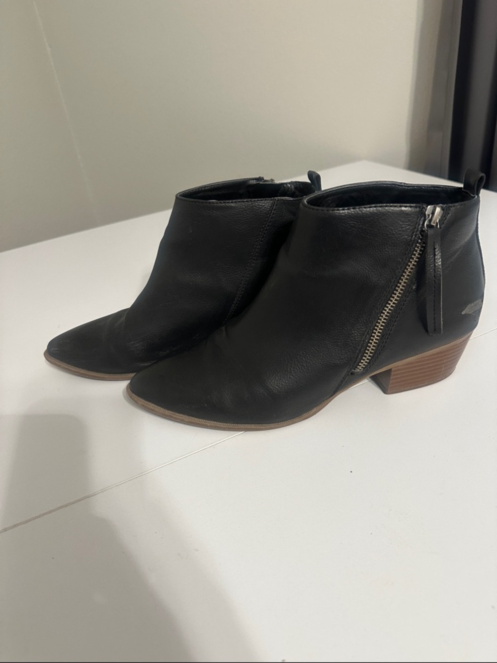 Circus Black Ankle Booties with Side Zip size 10